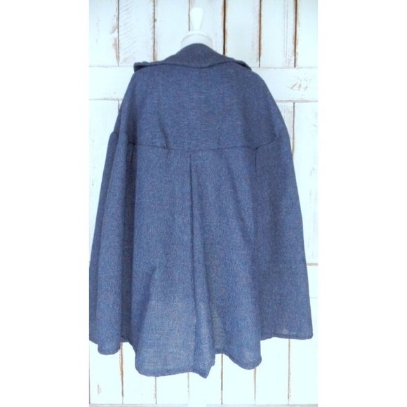 Vintage blue woven mink fur tail poncho/handmade cape/oversized cloak - Picture 5 of 5